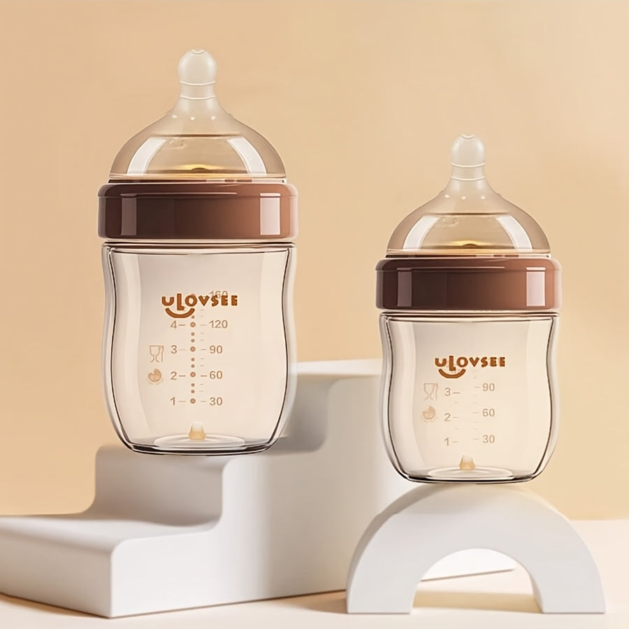 4oz,8oz High Borosilicate Glass Baby Bottles, Wide-Neck Glass Feeding Bottle, Milk Bottle with Bottom Air Balance Hole\u002FValve, Perfect Gift for Newbor