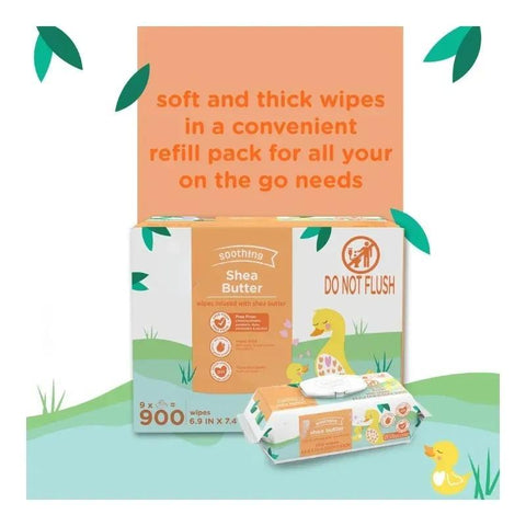 Soothing Shea Butter Baby Wipes – 300 Count (3 Packs) | Ultra-Soft, Moisturizing, Hypoallergenic Wipes for Newborns & Sensitive Skin | Gentle Cleansing for Daily Use, Diaper Changes & More